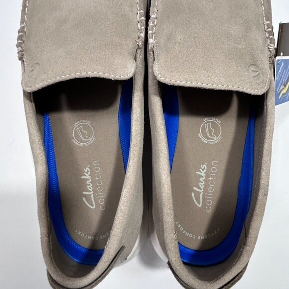Clarks Flexway Daim‎ Sable Men's Loafers Shoes San Suede US 12W - No Box - Picture 7 of 12